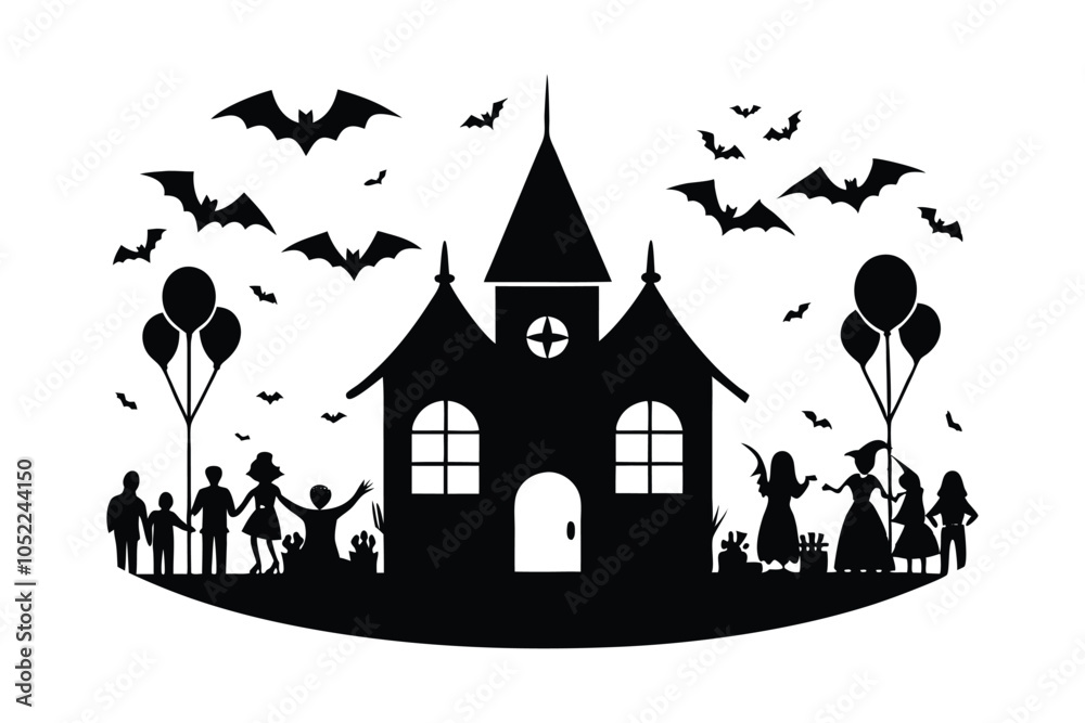 Halloween Bohol vector silhouette with white background Halloween Bohol vector silhouette with white background