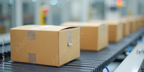 Wallpaper Mural cardboard boxes on the packaging and production line Torontodigital.ca