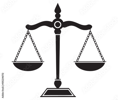 Scales of Justice isolated on white background. Scales of justice icon. legal icon