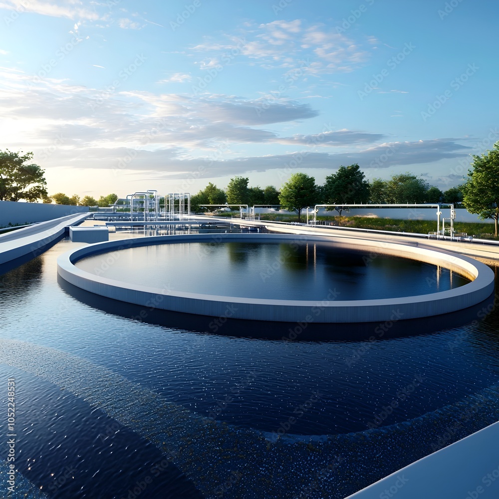 Image result for Futuristic Water Treatment Plant Recycling Wastewater with Advanced and ...