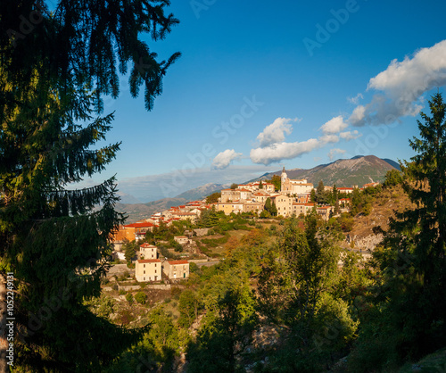 Italy, panoramic view of town Settefrati
