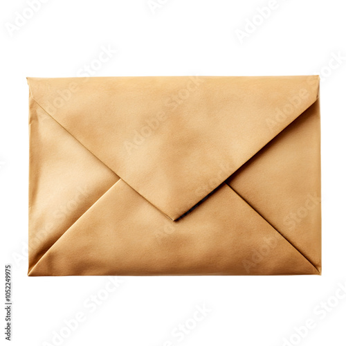 Old brown color envelope isolated on white background