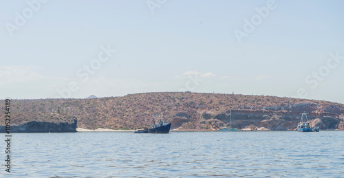 Rocky mountain formations on ESPIRITU SANTO island, on the Baja California peninsula, Baja California Sur state, Sea of ​​Cortes, MEXICO. Nature of The Baja photo