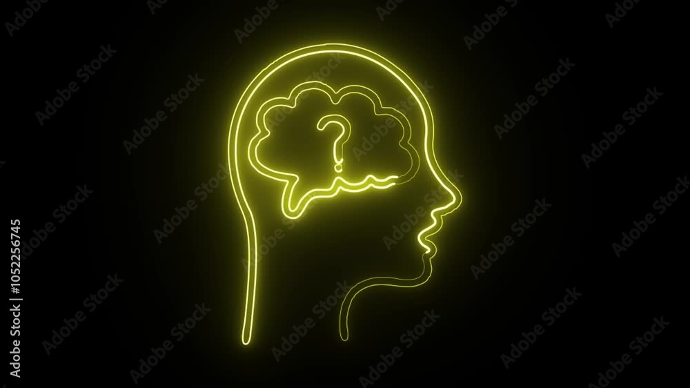 glowing neon alzheimer icon isolated on black background. HD video motion graphic animation glowing neon alzheimer icon isolated on black background. HD video motion graphic animation