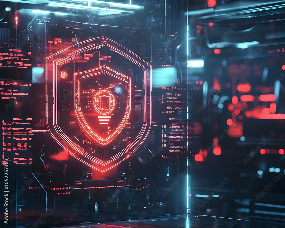 Fototapeta premium AI Powered Digital Shield Safeguarding Financial Transactions in Real Time