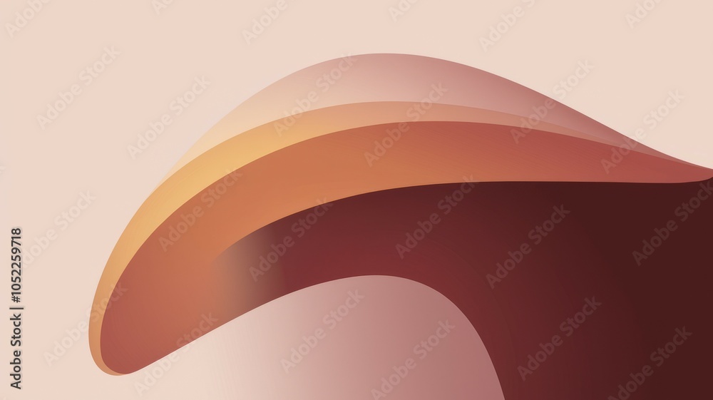 Abstract wave design. Elegant, flowing curves in warm earth tones evoke a sense of calm and tranquility.  Perfect for backgrounds or design elements.