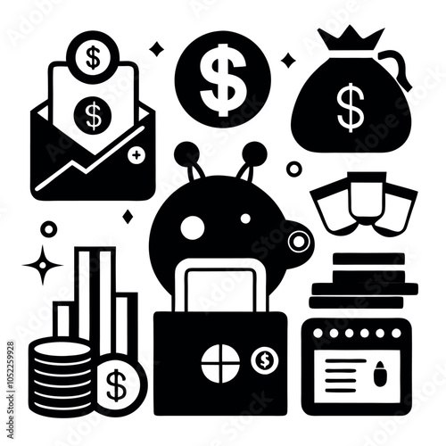 Collection of money icons