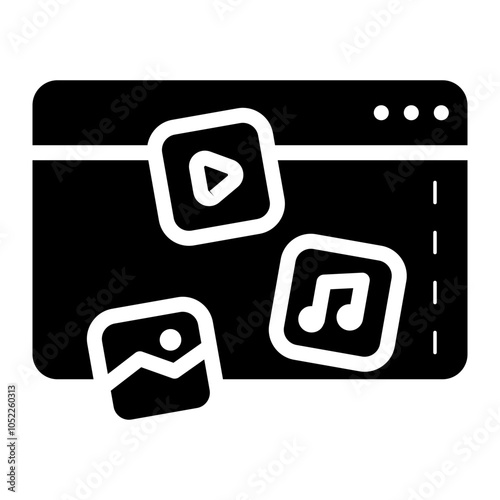 website multimedia content icon