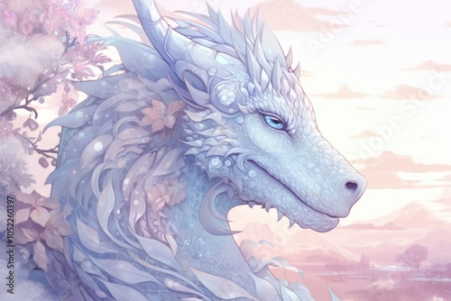 A winter dragon animal representation creativity. photo