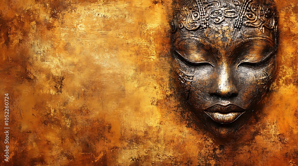 Captivating African Tribal Mask Art Piece Captivating African Tribal Mask Art Piece
