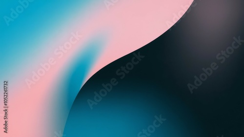 Abstract pastel flow design. Serene blend of pink blue hues; evokes calm, transition, and new beginnings.  Modern gradient art. photo