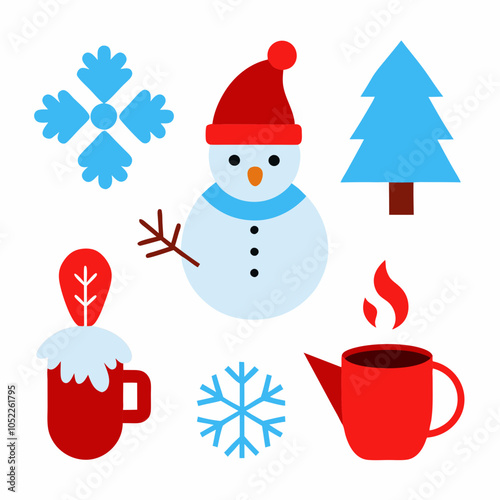 Winter clip art set illustrations of winter icons