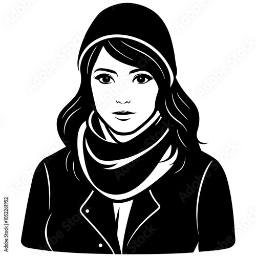 Winter girl vector illustration