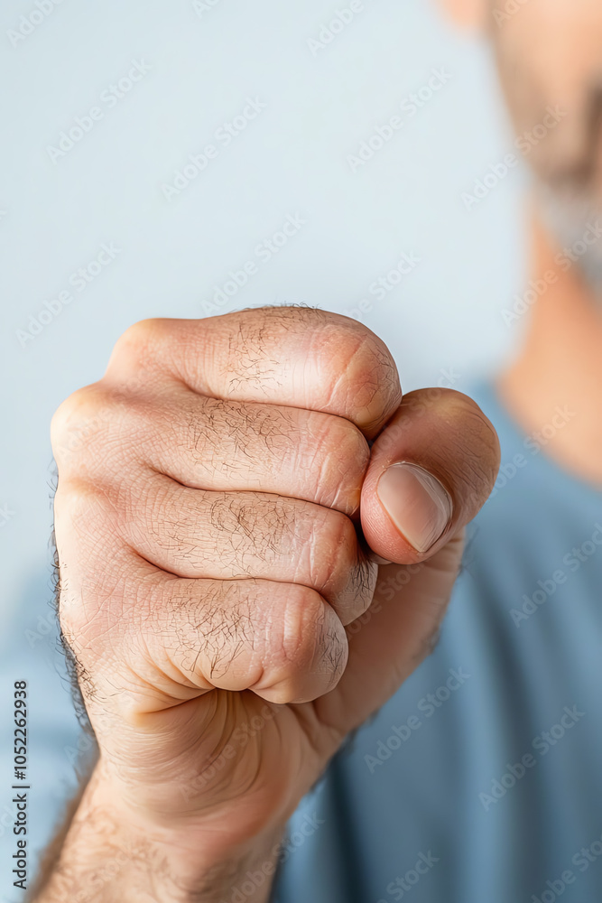 Obraz premium A close-up of a determined fist signifying strength and resolve in human emotion