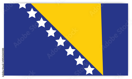 Bosnia and Herzegovina flag. The correct proportions and color