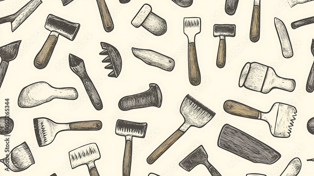 Intricate Hand-Drawn Tool Pattern for Creative Projects Intricate Hand-Drawn Tool Pattern for Creative Projects