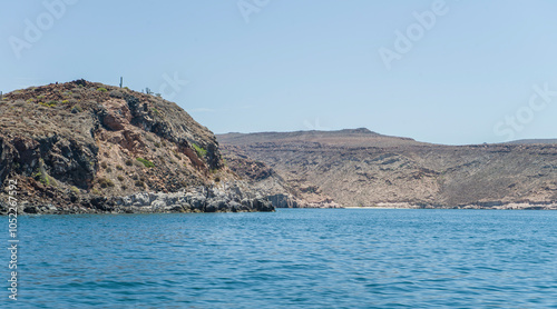 Rocky mountain formations on ESPIRITU SANTO island, on the Baja California peninsula, Baja California Sur state, Sea of ​​Cortes, MEXICO. Nature of The Baja photo