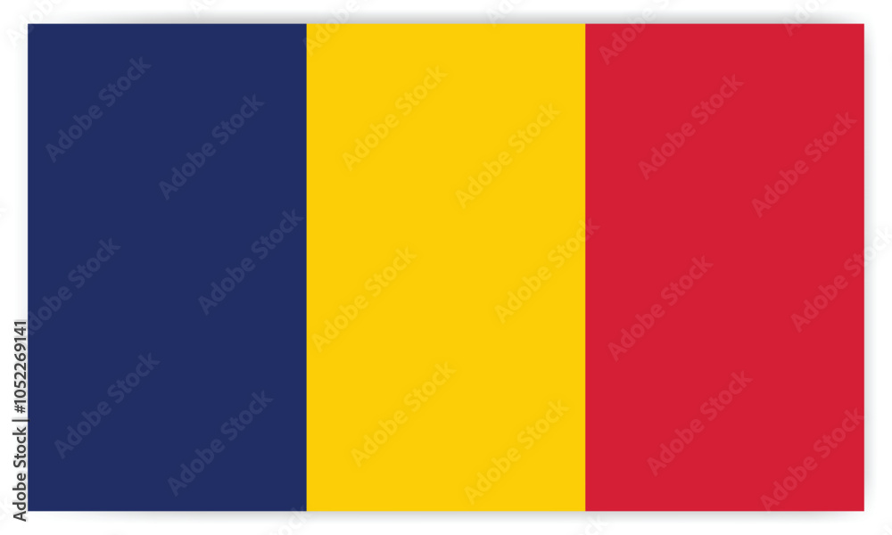 Fototapeta premium Chad flag. The correct proportions and color