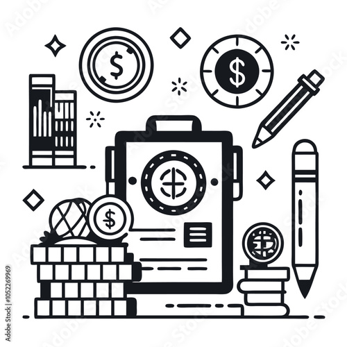 Collection of money icons