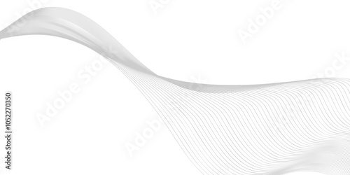 Thin wavy line abstract background. Abstract black lines wave curve motion on white, Curve wave seamless pattern.
