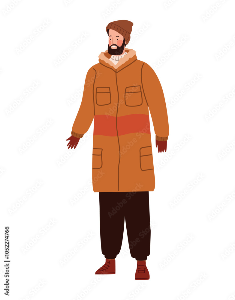 bearded man wearing autumn clothes bearded man wearing autumn clothes