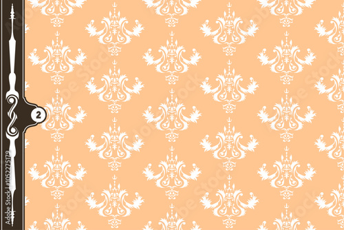 Luxury seamless damask pattern background, Victorian elegance, Vector illustration with classic baroque floral design and color composition, suitable for print media design, wallpaper, textile,etc