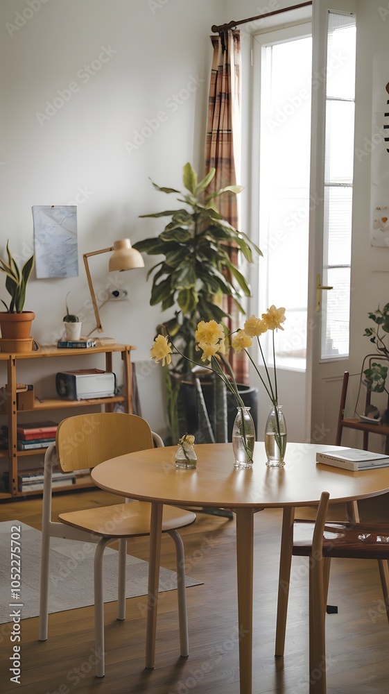 modern dining room with table