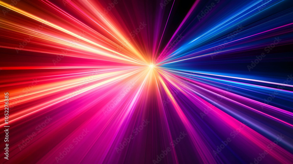 A vibrant night scene featuring a glowing car racing down a colorful road, with abstract patterns and flashes of light creating a dynamic sense of speed and motion A vibrant night scene featuring a glowing car racing down a colorful road, with abstract patterns and flashes of light creating a dynamic sense of speed and motion