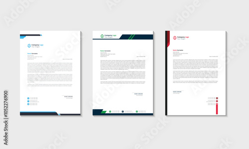 Modern Creative & Clean business style letterhead bundle of your corporate project design.set to print with vector & illustration. corporate letterhead bundle.