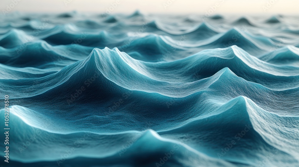 Obraz premium Abstract Blue Water Waves with Textured Surface