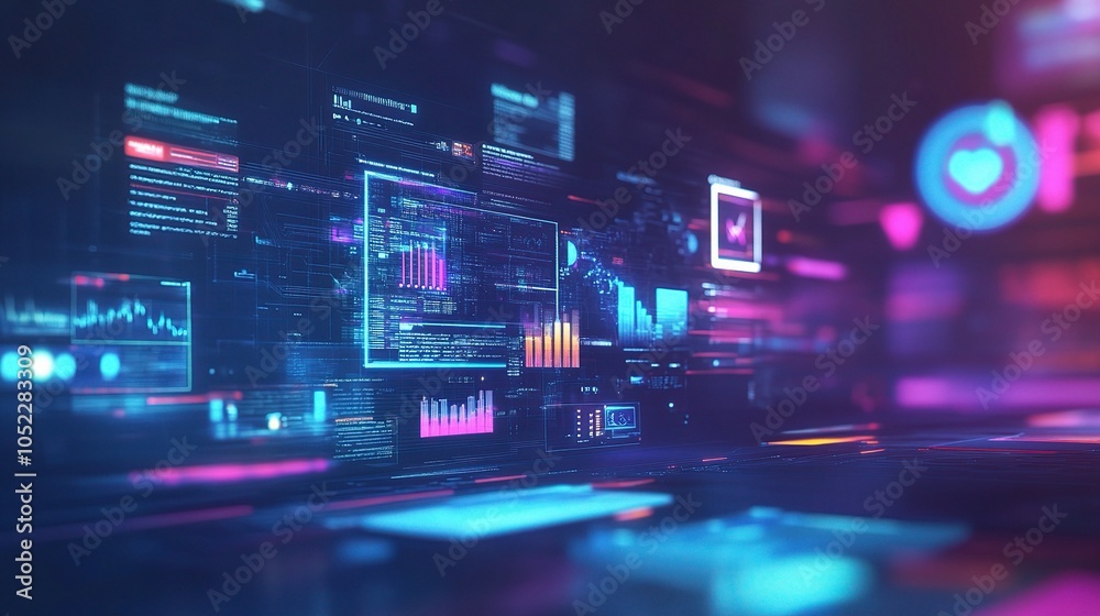 Fototapeta premium Abstract Data Visualization with Vibrant Colors