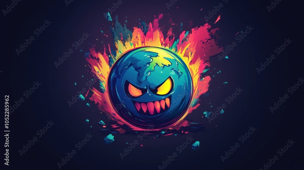 Naklejka premium Angry Earth Digital Art