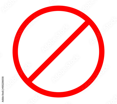Prohibition symbol red color warning sign photo