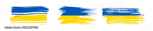 Set of Ukrainian national flags