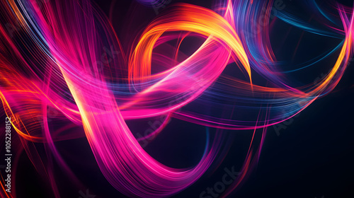 Colorful abstract background with dynamic lines and glowing effects in vibrant pink and blue, perfect for art and design applications