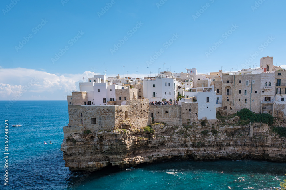 Exploring the stunning coastline and historic architecture of Puglia, Italy on a sunny day Exploring the stunning coastline and historic architecture of Puglia, Italy on a sunny day