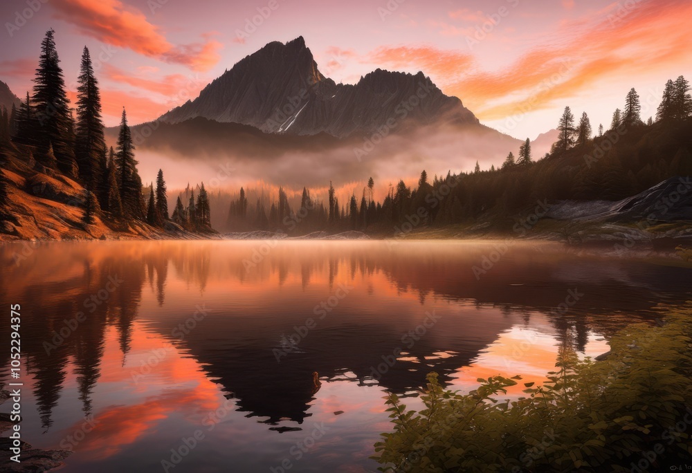 Fototapeta premium breathtaking landscape ignite your wanderlust enhance your travel plans, beach, coastline, cloudscape, creek, fjord, lake, mountain, ocean, panorama