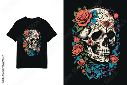 Artistic Skull T-shirt Design for man and woman