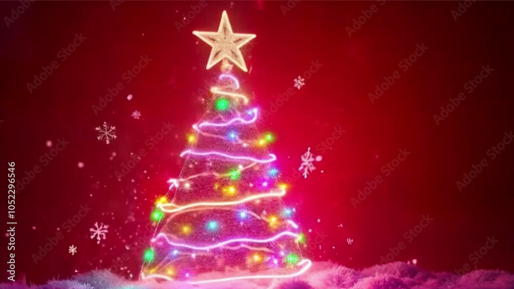 christmas tree on red background christmas tree on red background
