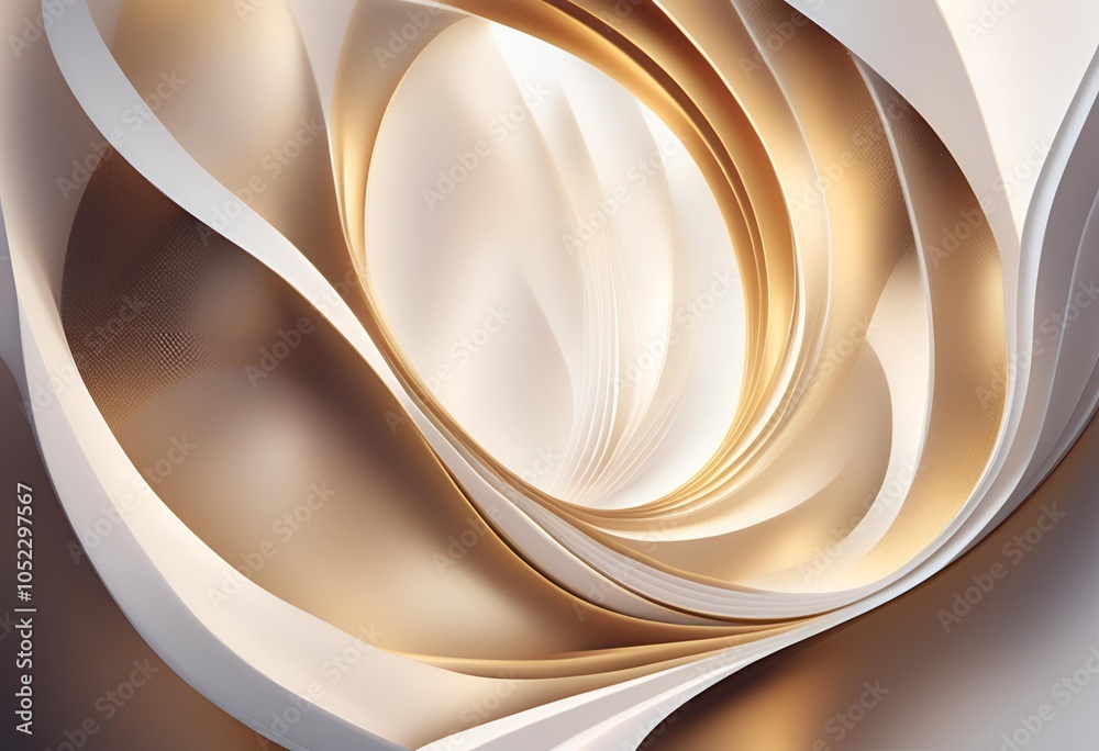Fototapeta premium Abstract stylish golden and white wave 