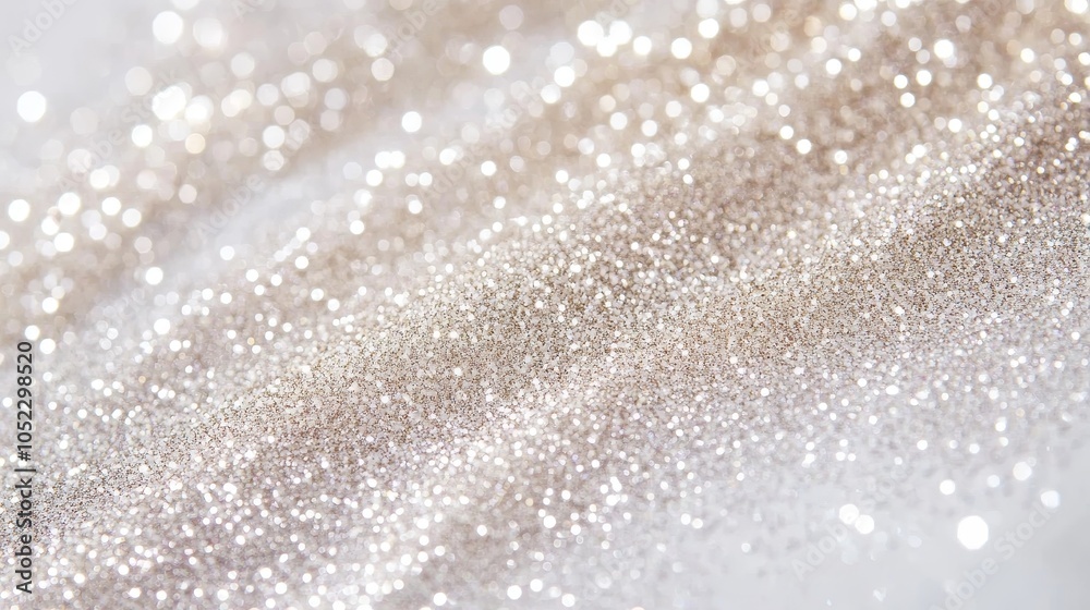 Shimmering silver and cream glitter swatches gleam on a stark white canvas, creating an ethereal and captivating display. Shimmering silver and cream glitter swatches gleam on a stark white canvas, creating an ethereal and captivating display.