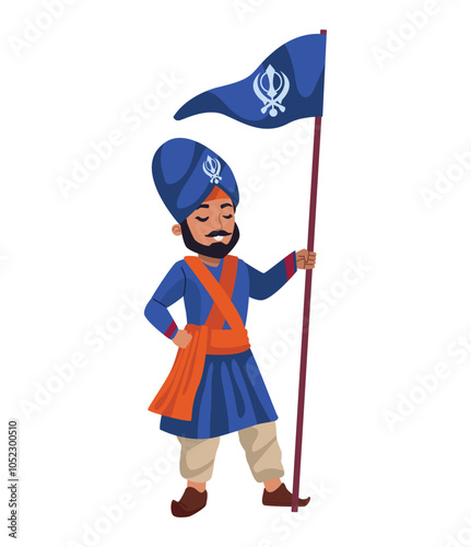 indian man with flag sikhism