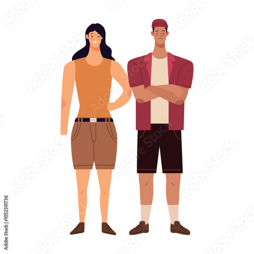 couple wearing fashion summer clothes