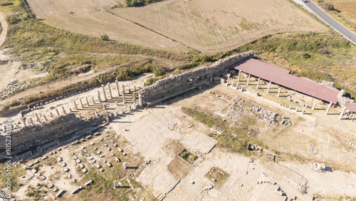 The Temple of Artemis in Magnesia drone view on the Maeander of Turkey photo