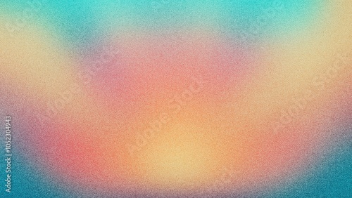 Bright Teal and Peach Gradient Texture Background with Soft Blending and Grainy Noise, Grainy Gradients Style, Vintage Noise, Abstract Background