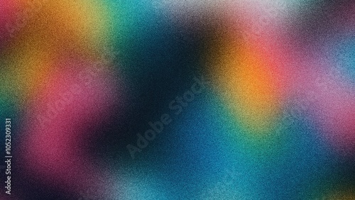 Bright and Colorful Gradient with Vibrant Pink, Teal, and Yellow Blurs, Featuring a Soft Grainy Texture for a Retro Aesthetic, Grainy gradients style, vintage noise, abstract background