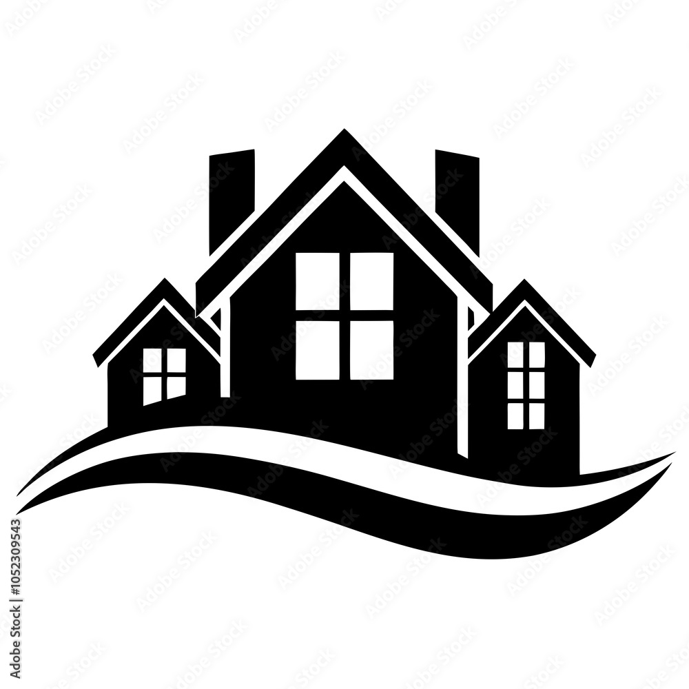 real-state-logo-icon-silhouette-vector.House Icon.Vector drawn villa icon.Home House Icon Isolated . real-state-logo-icon-silhouette-vector.House Icon.Vector drawn villa icon.Home House Icon Isolated .