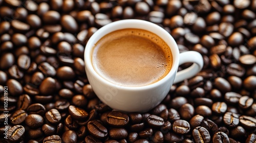 Decaffeinated coffee: A cup of decaf coffee, emphasizing the same rich flavor as regular coffee, but without the caffeine, catering to those who prefer or need to avoid caffeine.