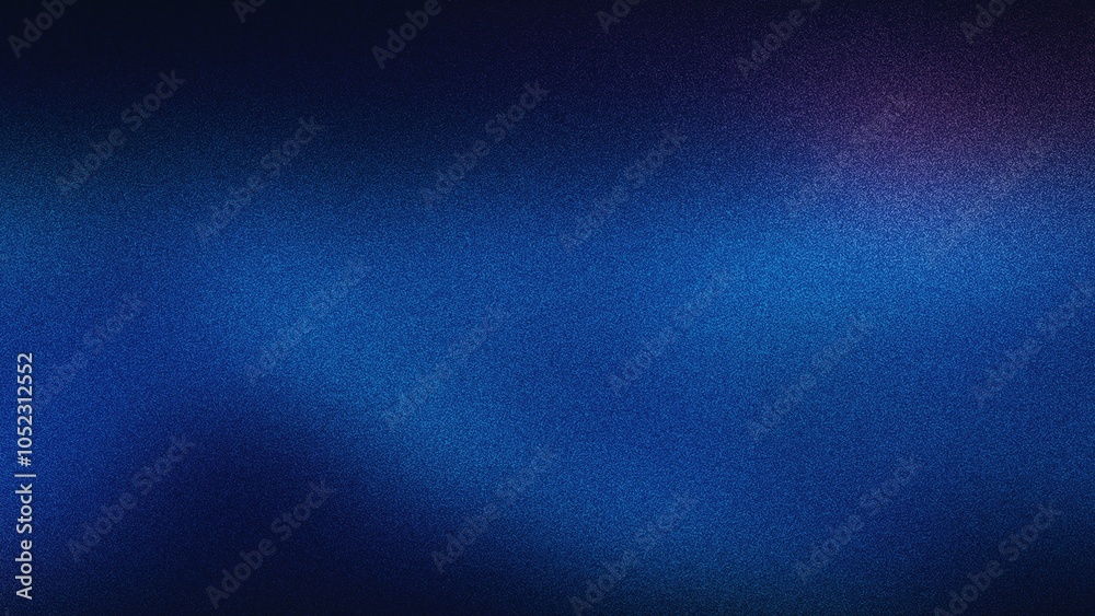 Fototapeta premium Deep blue gradient background with purple accents, creating a tranquil and mysterious abstract look. Grainy gradients style, vintage noise, abstract background