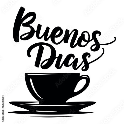 Buenos Dias - Good Morning or Good Day in Spanish Vector Template, Spanish Letter Good Morning